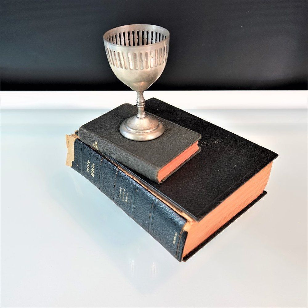 Vintage Pierced Silverplate Cup Kiddush Cup